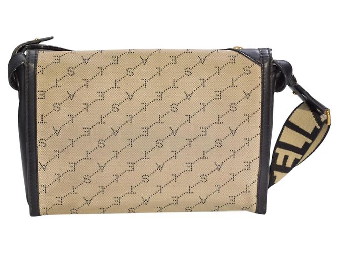 Stella Mc Cartney Borsa a tracolla Falabella con patta e catena in tela monogram STELLA MCCARTNEY Nero Beige - vista 7