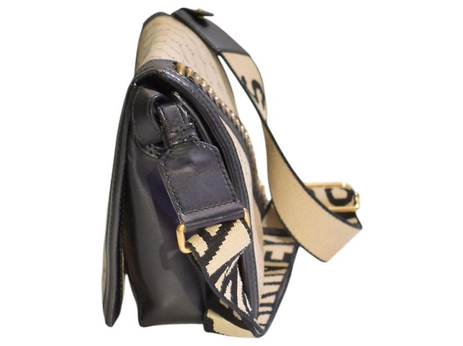 Stella Mc Cartney Borsa a tracolla Falabella con patta e catena in tela monogram STELLA MCCARTNEY Nero Beige - vista 8