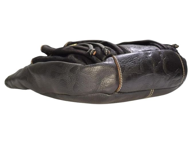 Autre Marque Borsa a tracolla TOUS in pelle nera goffrata con orso, coulisse e tasche multiple Nero - vista 10