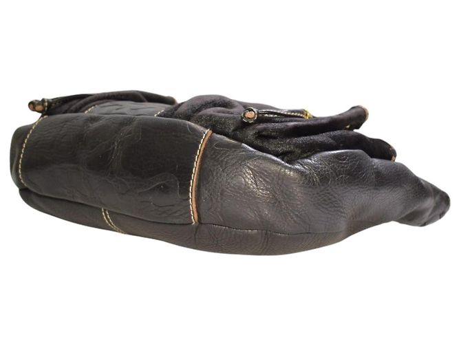 Autre Marque Borsa a tracolla TOUS in pelle nera goffrata con orso, coulisse e tasche multiple Nero - vista 11