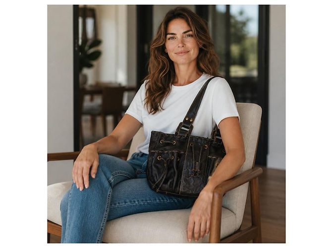 Autre Marque Borsa a tracolla TOUS in pelle nera goffrata con orso, coulisse e tasche multiple Nero - vista 3