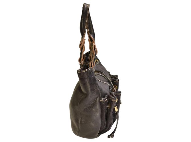 Autre Marque Borsa a tracolla TOUS in pelle nera goffrata con orso, coulisse e tasche multiple Nero - vista 6