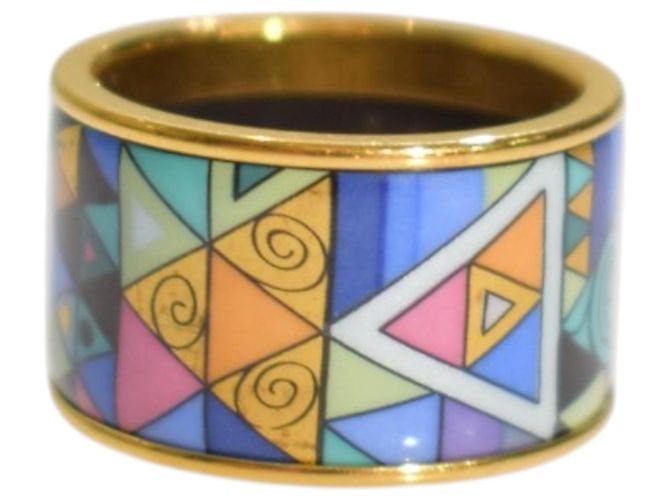 Frey Wille FREYWILLE Vergoldeter Emaille Gustav Klimt Geometrischer Bandring Österreich - Ansicht 5
