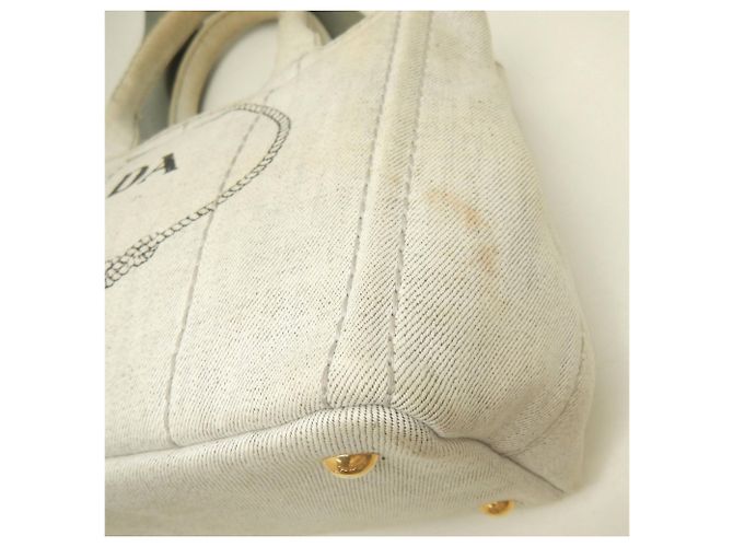 Borsa Tote Prada Canapa 1BG439 Bianco - vista 10
