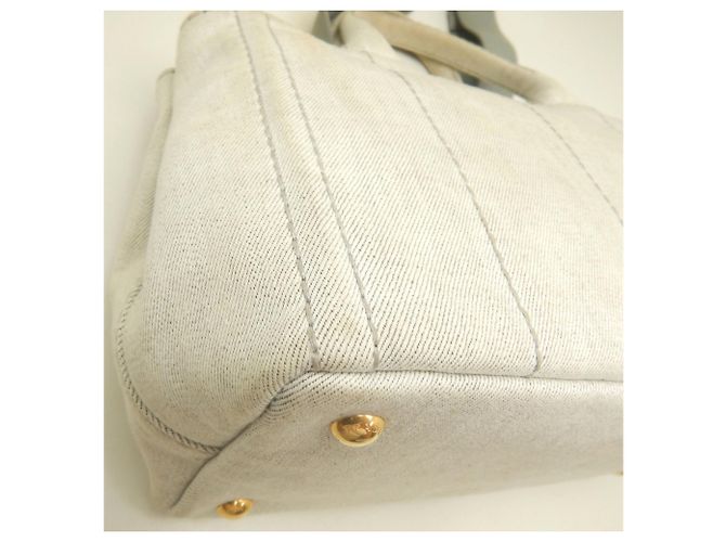 Borsa Tote Prada Canapa 1BG439 Bianco - vista 11