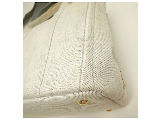 Borsa Tote Prada Canapa 1BG439 Bianco - vista 12