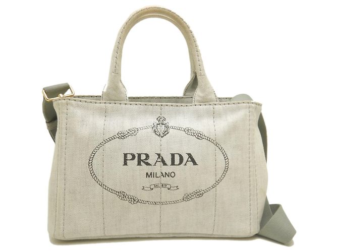 Borsa Tote Prada Canapa 1BG439 Bianco - vista 2