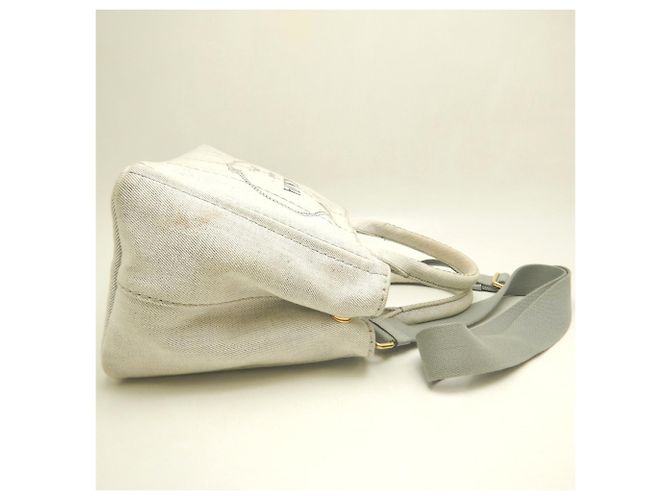 Borsa Tote Prada Canapa 1BG439 Bianco - vista 6