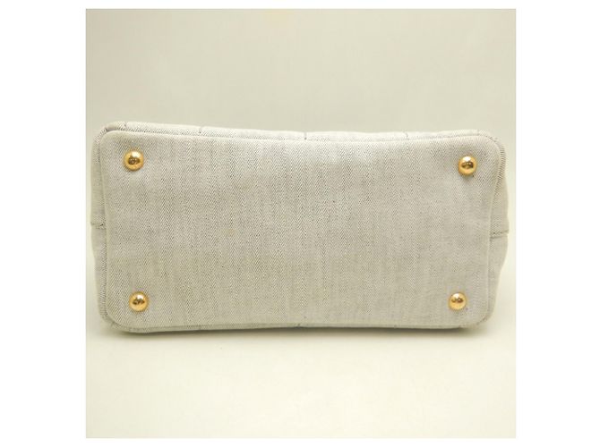 Borsa Tote Prada Canapa 1BG439 Bianco - vista 7