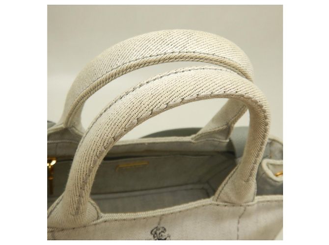 Borsa Tote Prada Canapa 1BG439 Bianco - vista 8