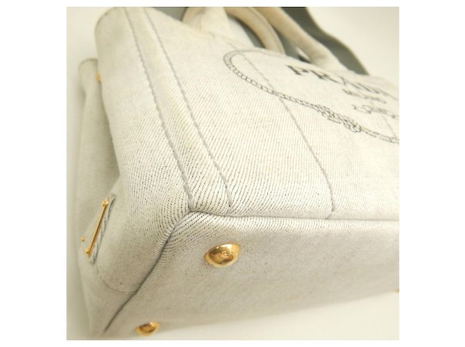 Borsa Tote Prada Canapa 1BG439 Bianco - vista 9