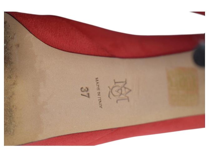 ALEXANDER MCQUEEN Plateau-Pumps mit Stiletto-Absatz aus Wildleder und Resin Coral Red EU 37 Rot - Ansicht 11
