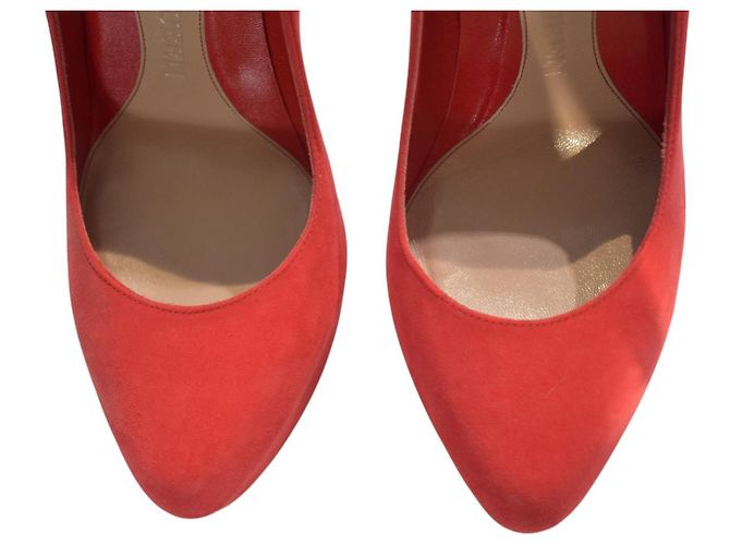 ALEXANDER MCQUEEN Plateau-Pumps mit Stiletto-Absatz aus Wildleder und Resin Coral Red EU 37 Rot - Ansicht 12