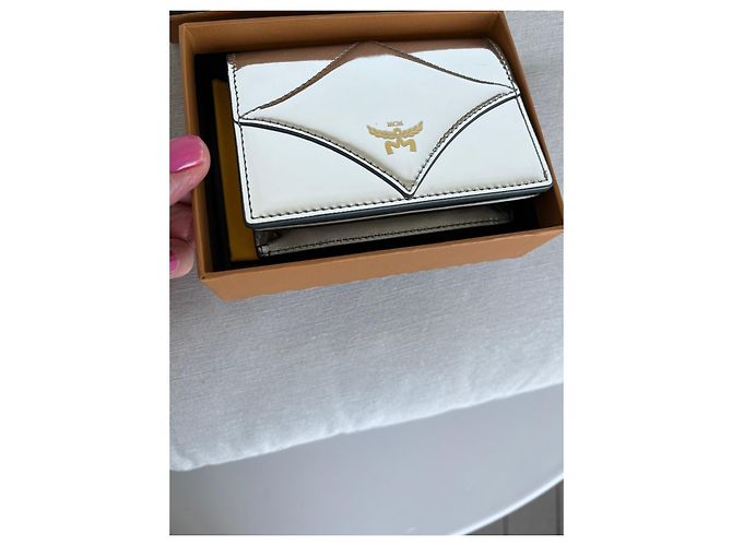 Cartera MCM de cuero plateado Plata - vista 2