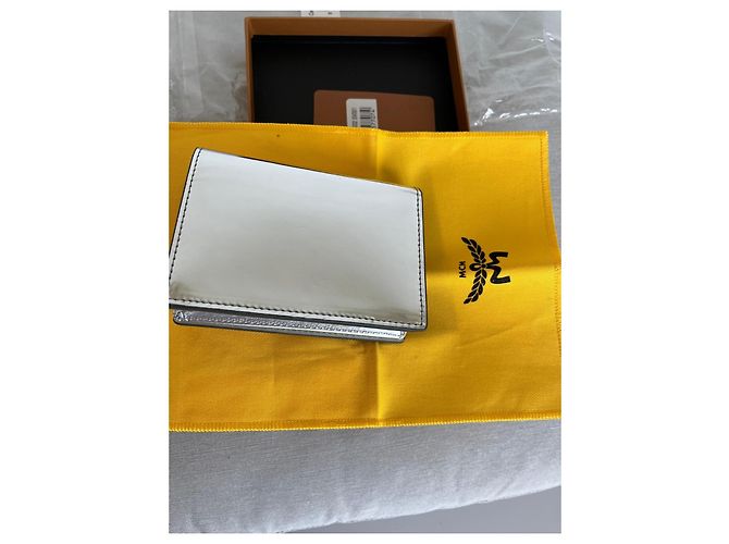 Cartera MCM de cuero plateado Plata - vista 3
