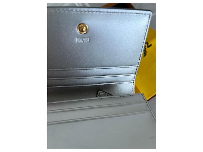 Cartera MCM de cuero plateado Plata - vista 6