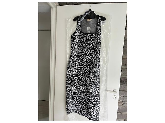 Michael Kors Abito midi leopardato Nero Bianco Stampa leopardo - vista 11