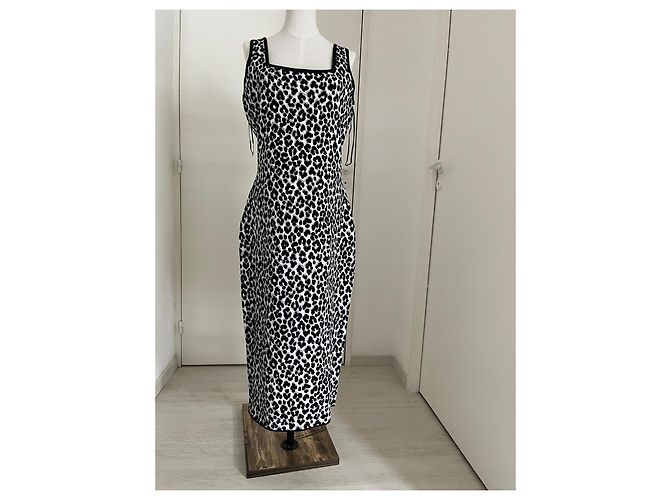 Michael Kors Abito midi leopardato Nero Bianco Stampa leopardo - vista 2