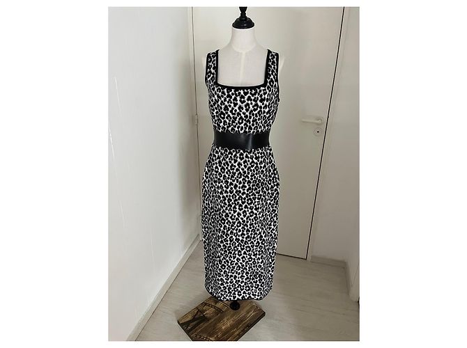 Michael Kors Abito midi leopardato Nero Bianco Stampa leopardo - vista 9