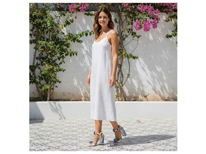 Sandalias DOLCE & GABBANA White Blue Majolica adornadas con cristales EU 36 Blanco Azul - vista 4