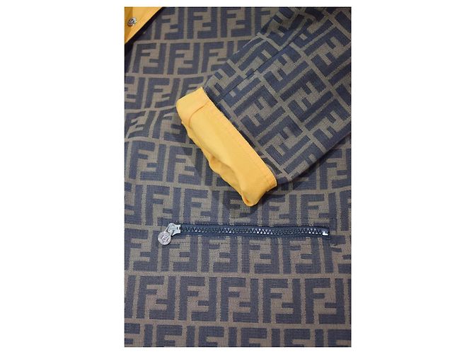 FENDI JEANS Reversible Zucca FF Monogram Yellow Jacke IT 42 US 6 Braun - Ansicht 12