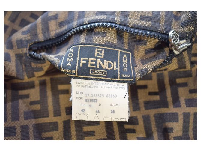 FENDI JEANS Reversible Zucca FF Monogram Yellow Jacke IT 42 US 6 Braun - Ansicht 14