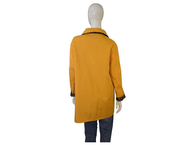 FENDI JEANS Reversible Zucca FF Monogram Yellow Jacke IT 42 US 6 Braun - Ansicht 9