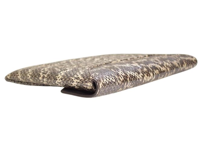 GIVENCHY Antigona Kuvert-Clutch aus Pythonschlange mit Staubbeutel Weiß Grau Python drucken - Ansicht 10
