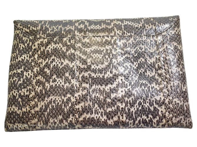 GIVENCHY Antigona Kuvert-Clutch aus Pythonschlange mit Staubbeutel Weiß Grau Python drucken - Ansicht 5