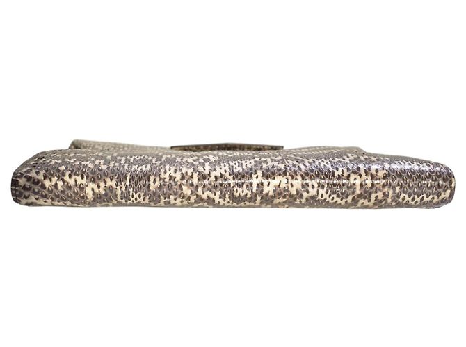 GIVENCHY Antigona Kuvert-Clutch aus Pythonschlange mit Staubbeutel Weiß Grau Python drucken - Ansicht 6