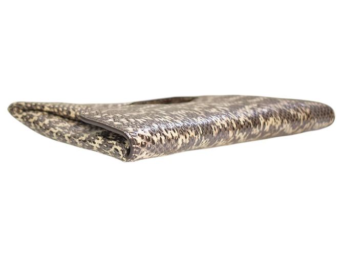 GIVENCHY Antigona Kuvert-Clutch aus Pythonschlange mit Staubbeutel Weiß Grau Python drucken - Ansicht 7
