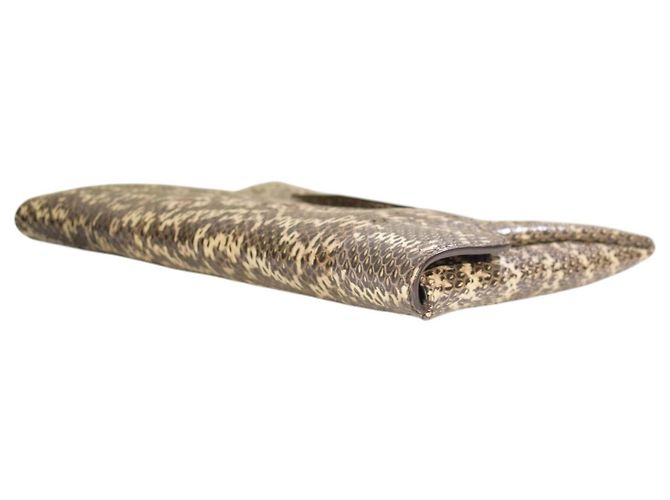 GIVENCHY Antigona Kuvert-Clutch aus Pythonschlange mit Staubbeutel Weiß Grau Python drucken - Ansicht 8