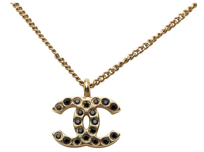 Collar Chanel Coco Mark 01A Negro Dorado - vista 2