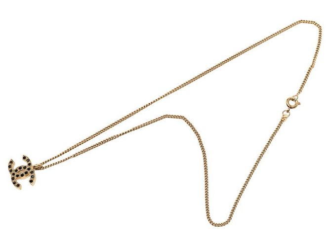 Collar Chanel Coco Mark 01A Negro Dorado - vista 3