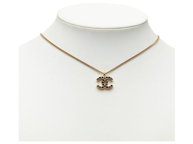 Collar Chanel Coco Mark 01A Negro Dorado - vista 6