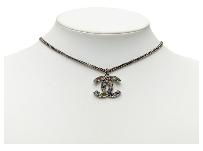 Collar Chanel Coco Mark Plata - vista 5