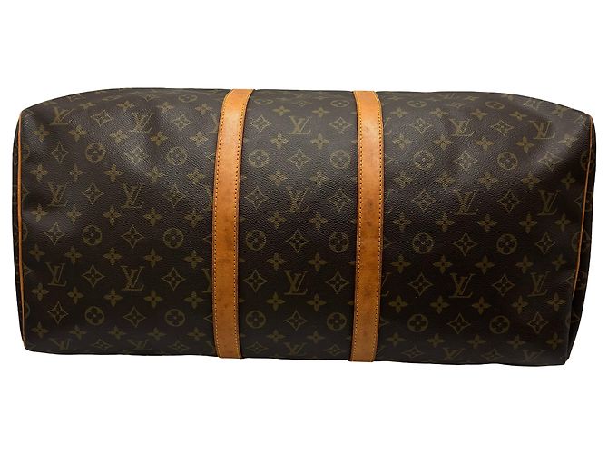 Louis Vuitton Keepall Canvas 55 Marrone - vista 3