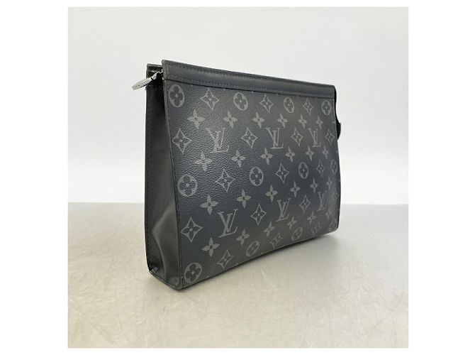 Louis Vuitton Monogram Eclipse Pochette Voyage MM Clutch Bag Schwarz - Ansicht 2