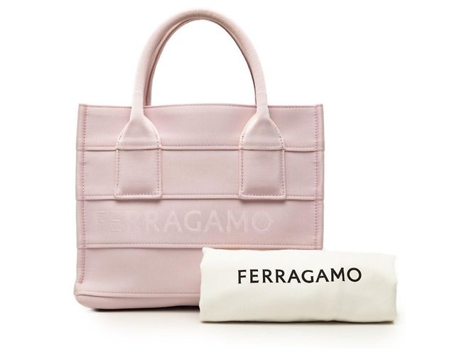 Mini borsa tote in tessuto rosa Salvatore Ferragamo - vista 7