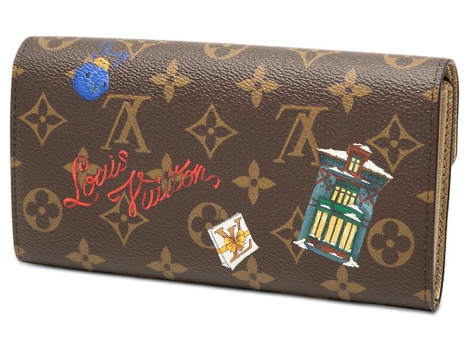 Louis Vuitton Monogram Vivienne Portefeuille Sarah Long Wallet Marrone - vista 2