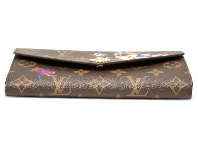 Louis Vuitton Monogram Vivienne Portefeuille Sarah Long Wallet Marrone - vista 3