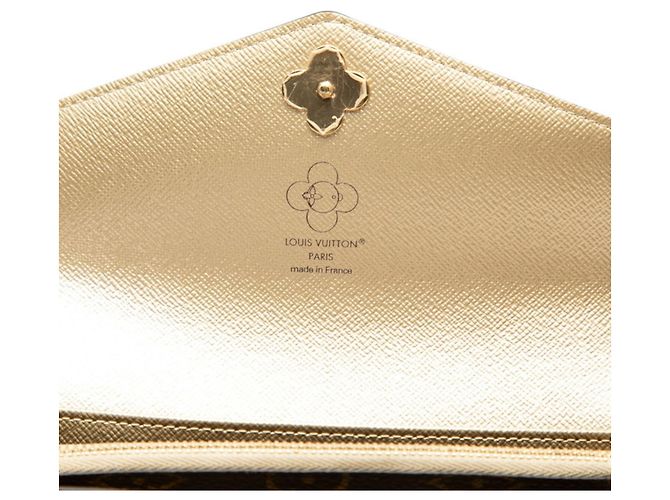 Louis Vuitton Monogram Vivienne Portefeuille Sarah Long Wallet Marrone - vista 5