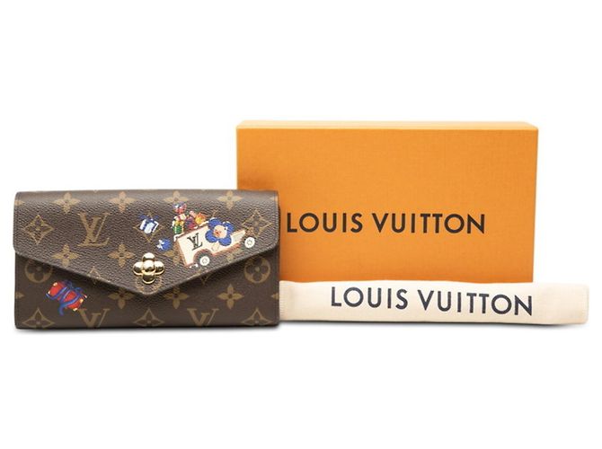 Louis Vuitton Monogram Vivienne Portefeuille Sarah Long Wallet Marrone - vista 6
