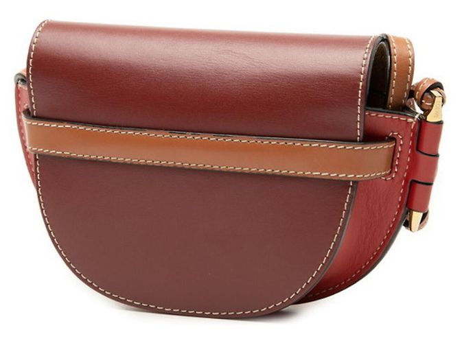 Bolsa de Ombro Loewe Gate Mini Marrom Vermelho - vista 2