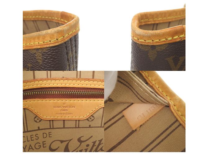 Borsa Tote Louis Vuitton Neverfull MM Monogram Marrone Monogramma - vista 10