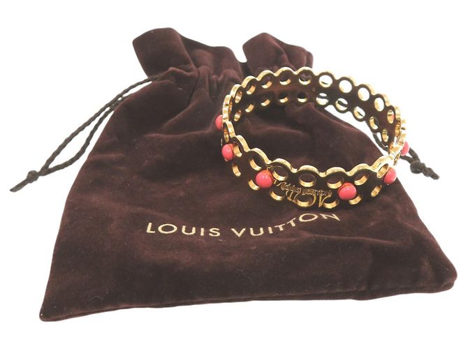 Bracciale Rigido Louis Vuitton Hide and Seek in Metallo Dorato - vista 2
