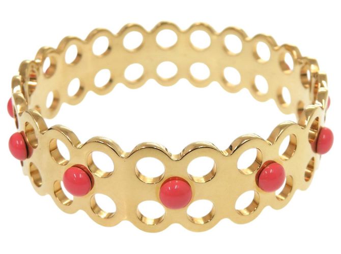 Bracciale Rigido Louis Vuitton Hide and Seek in Metallo Dorato - vista 3