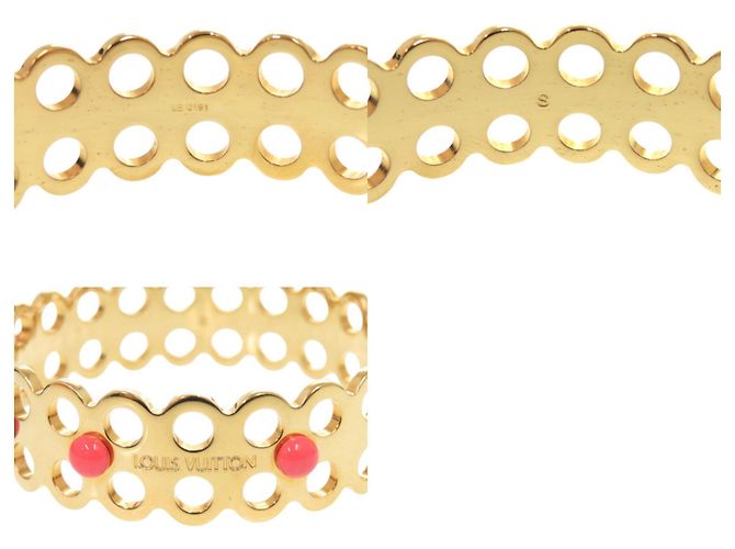 Bracciale Rigido Louis Vuitton Hide and Seek in Metallo Dorato - vista 4