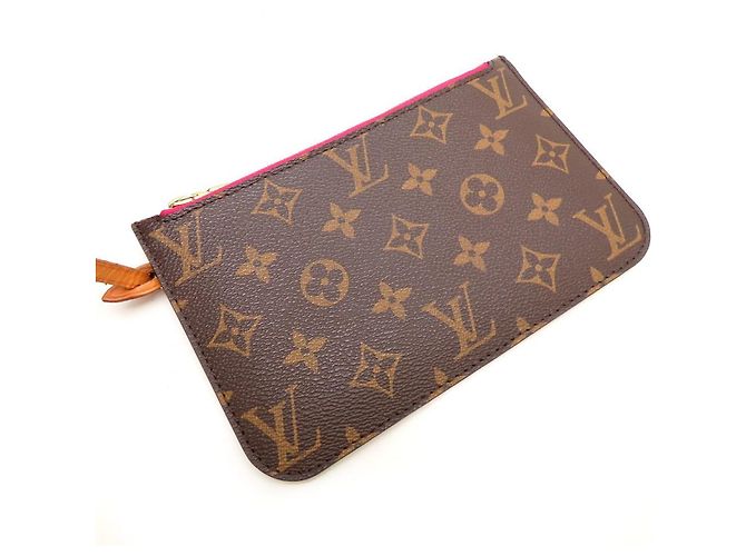 Borsa Tote Louis Vuitton Monogram Neverfull PM Marrone Fuschia - vista 16