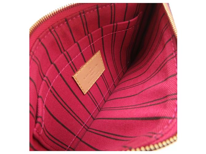 Borsa Tote Louis Vuitton Monogram Neverfull PM Marrone Fuschia - vista 18